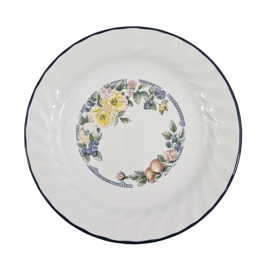 Corelle Corning USA Orchard Rose Floral Center Salad Luncheon Plates - Set of 3